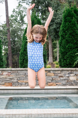 Shell Bow Back One Piece Swimsuit