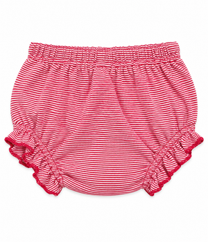 Deep Red Stripe Girl Diaper Cover