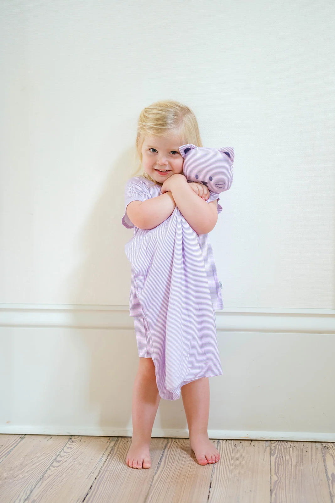 Purple Mini Stripe Kitty Lovey Blanket