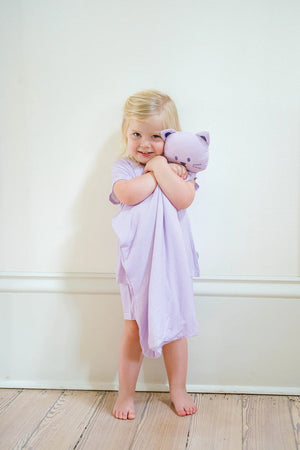 Purple Mini Stripe Kitty Lovey Blanket