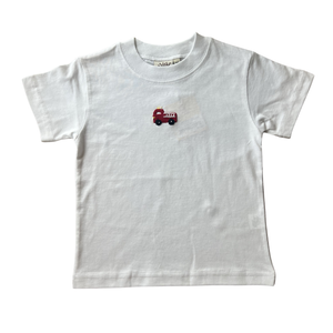 White Crochet Firetruck SS T-Shirt