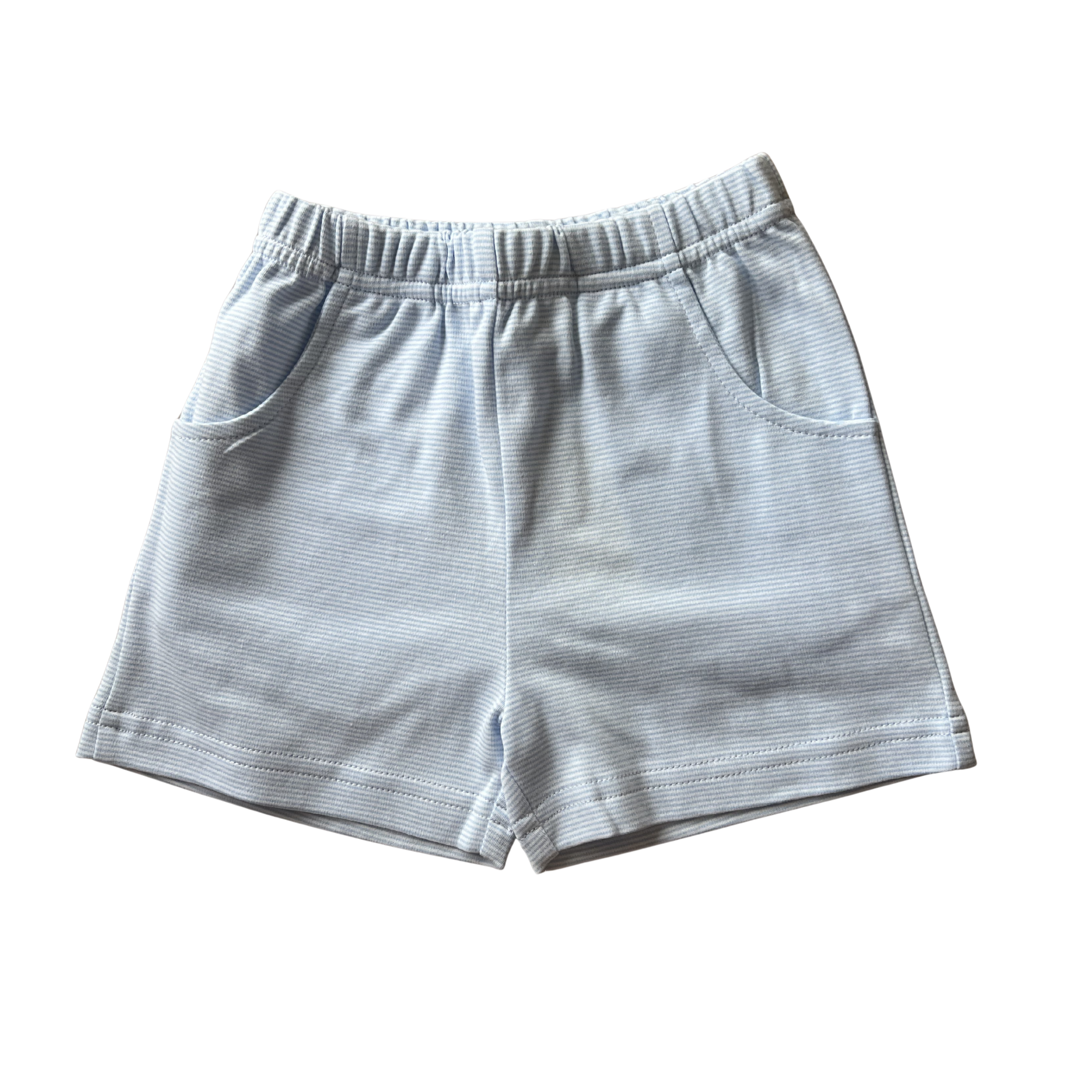 Lt Blue Stripe Front Pocket Shorts