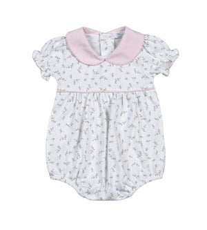Bella Pink Floral Pima SS Bubble (Baby)
