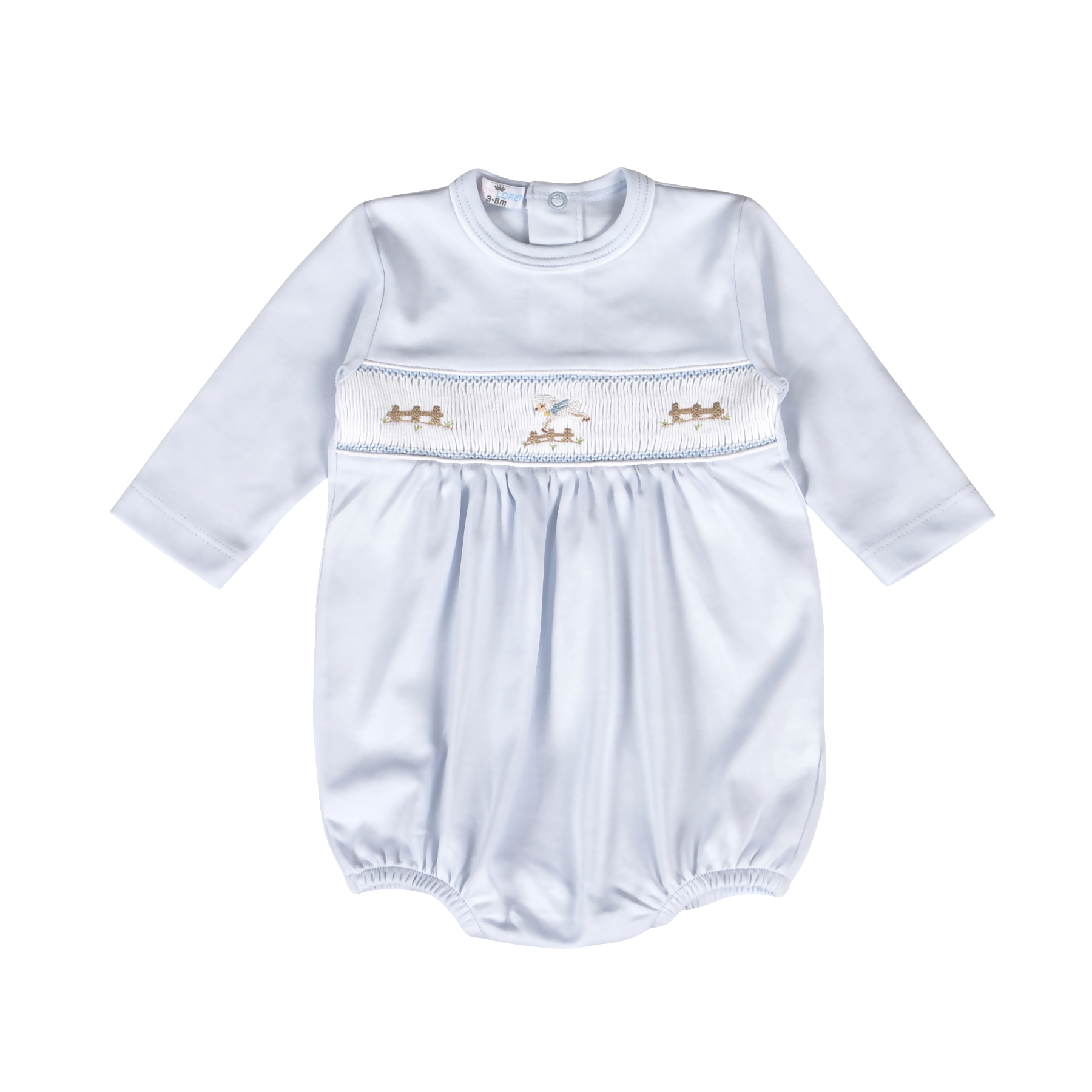 Blue Baby Lamb Hand Smock Pima Bubble