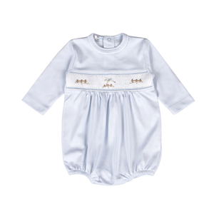 Blue Baby Lamb Hand Smock Pima Bubble