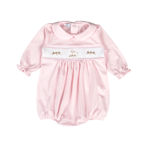 Pink Baby Lamb Hand Smock Pima Bubble