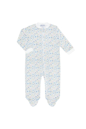 Blue Meadow Zipper Footie