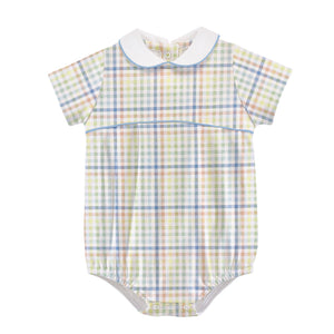 Gingham Adventure Bubble w/ Round Collar