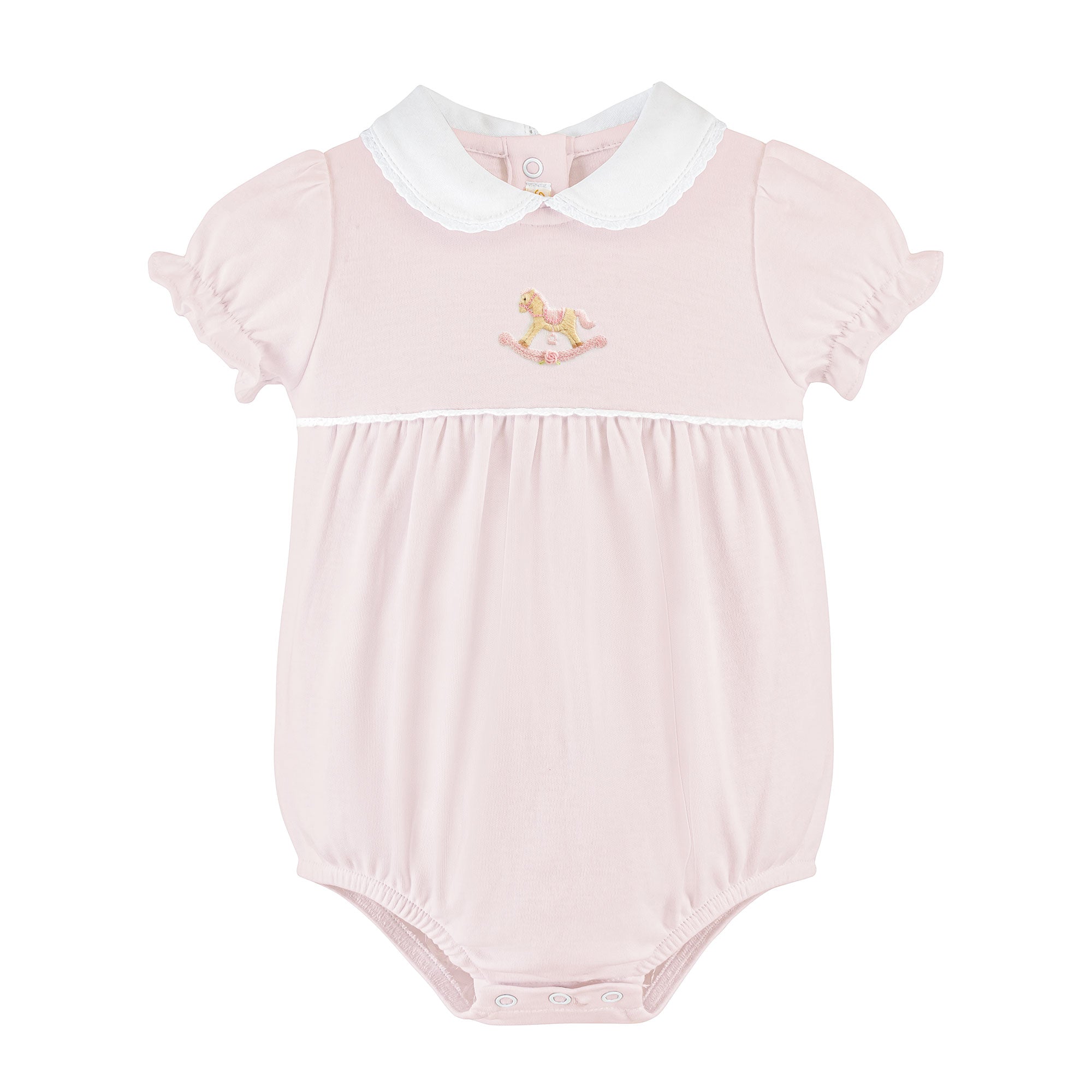 Pink Cute Rocking Horse Bubble w/ Round Collar
