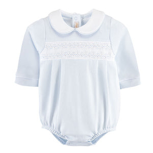 Trendy Collared Smocked LS Bubble (Infant)