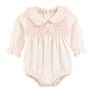 Sweet Roses Smocked Collared Bubble w/ Emb (Baby)