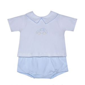 White Bailey Car Diaper Set
