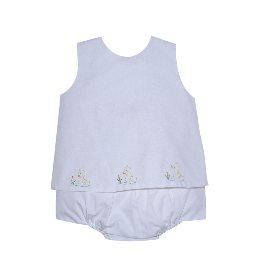 White Bailey Ducks Diaper Set