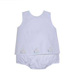 White Bailey Ducks Diaper Set