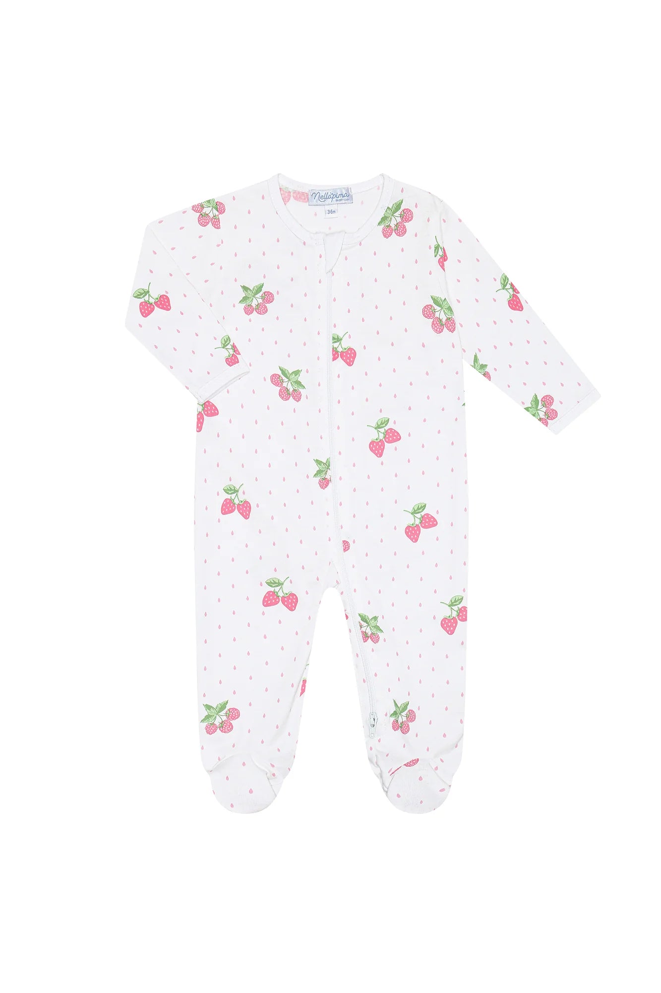 Pink Berries Zipper Footie