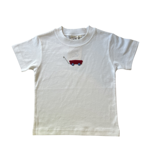 White Crochet Wagon T-Shirt