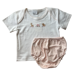 Giraffe, Elephant & Lion Pink Lap Shoulder Diaper Cover