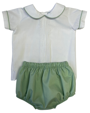 Sage Smocked Bloomer Set