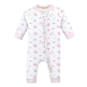 Tiny Baby Toys Girls Zip Coverall (Baby)