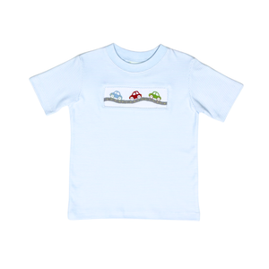 Lt Blue Bitty Knit Cars Harrys Play Tee