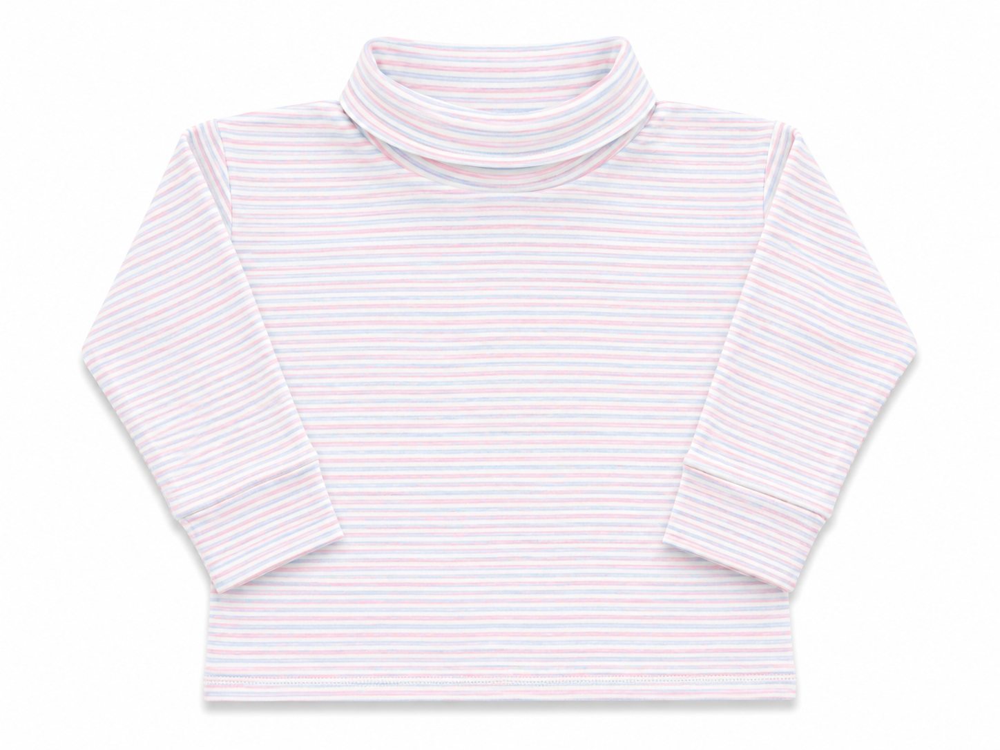 Sky Blue/Pink Thin Stripe Turtleneck