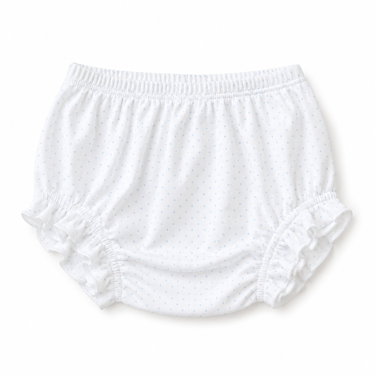 Girl White w/ Baby Blue Dot Diaper Cover