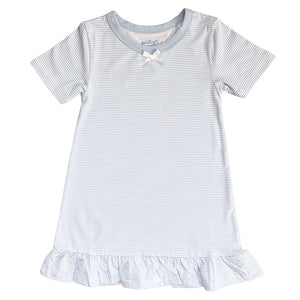 Blue Micro Stripe Claire Dress
