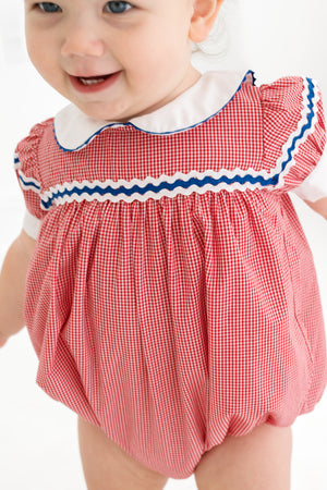 Kendall Bubble-Red Miniginham, Royal (Toddler)
