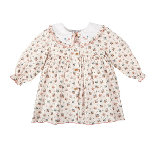 Cream Floral Bib Dress
