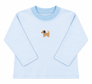 Boy Stripe Crochet Puppy Shirt