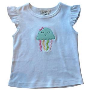 Jellyfish White Flutter Sleeve Top