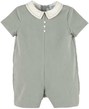 Green Cozy Cord Boy Romper