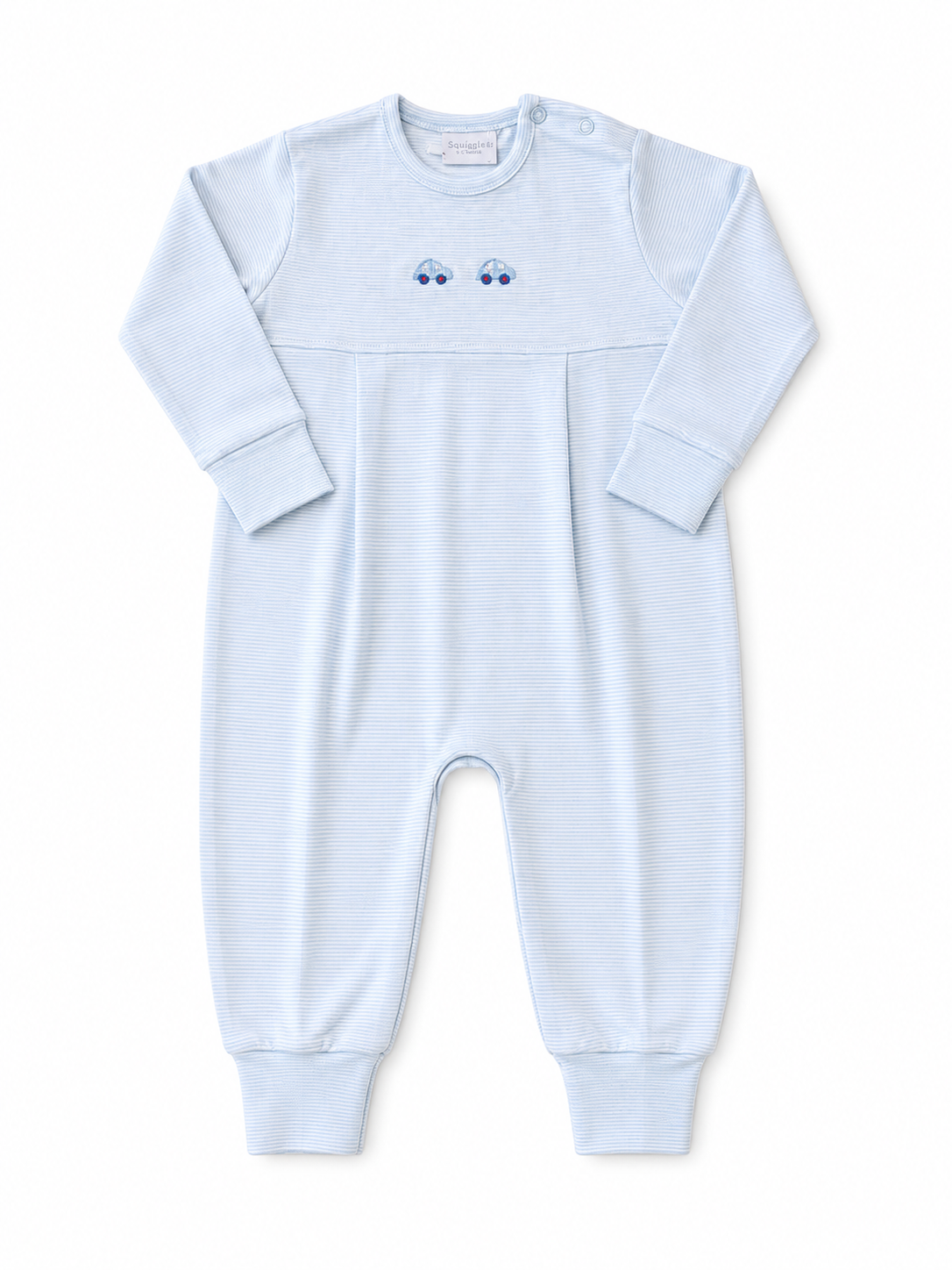 Lt Blue Stripe Bitty Cars LS Coverall