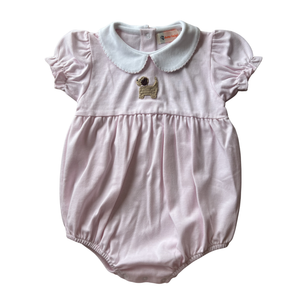 Girl Pink Stripe Puppy Bubble