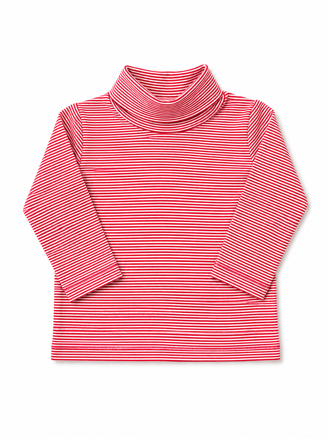 Deep Red Thin Stripe Turtleneck