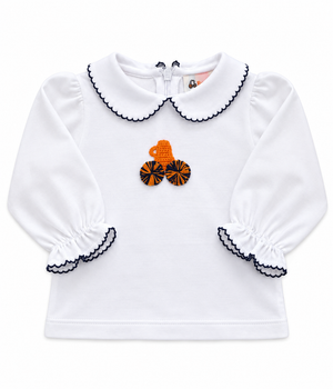 Orange/Navy Megaphone Peter Pan LS Shirt
