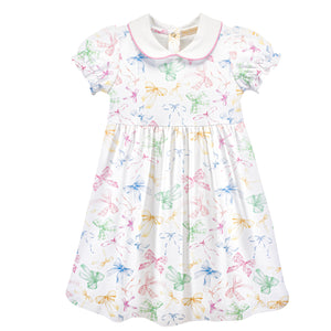 Confetti Bows Dress w/ Round Collar