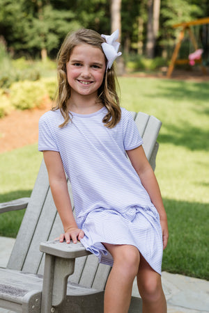Light Blue Stripe Loren Dropwaist Dress