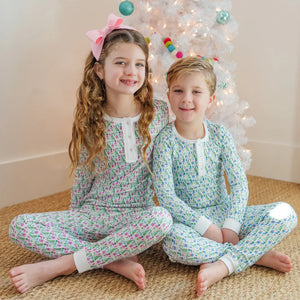 Alden Mod Holiday Pink Pajama Pant Set (Big Kid)