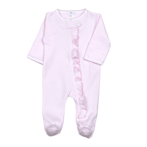 Pink Stripes Zipper Footie