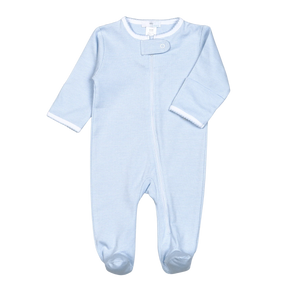 Blue Stripes Zipper Footie