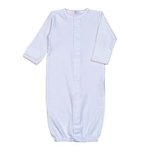 White Converter Gown Pink Picot Trim