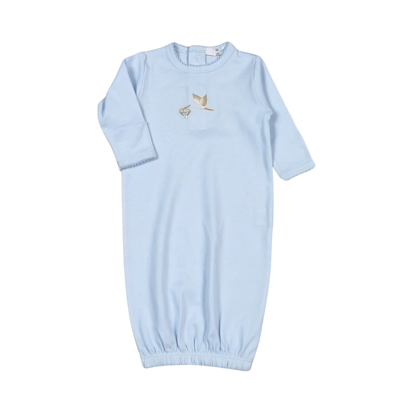 Blue Welcome Baby Hand Embroidered Gown