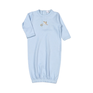 Blue Welcome Baby Hand Embroidered Gown