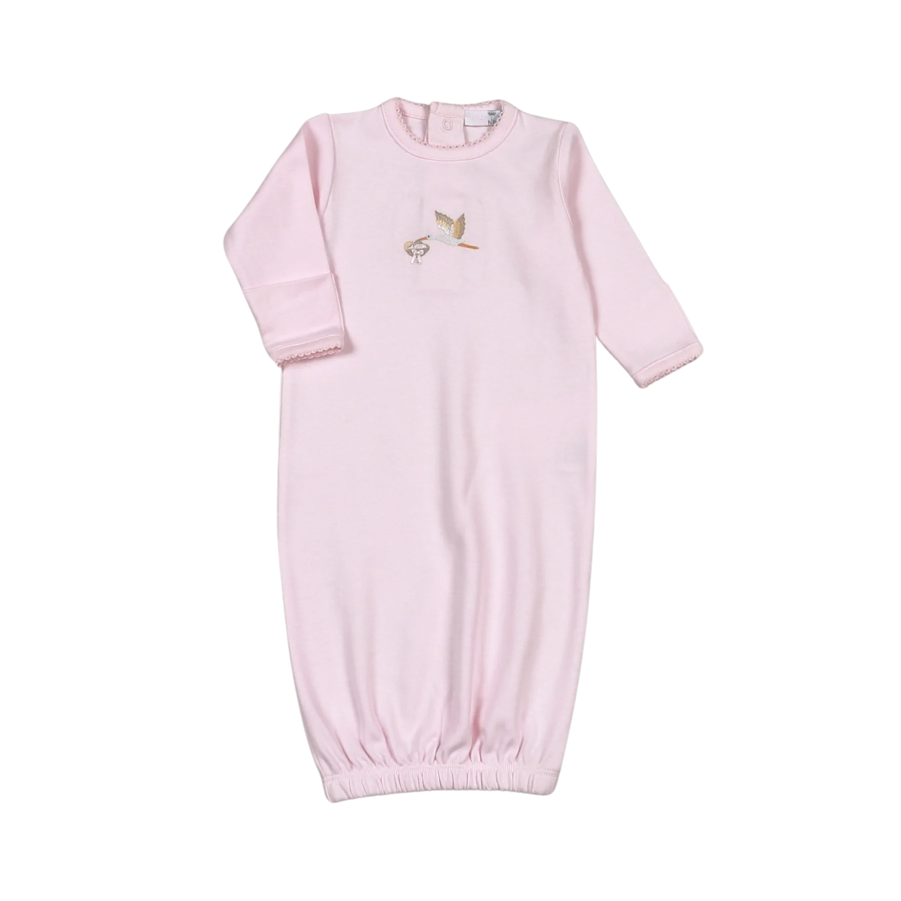 Pink Welcome Baby Hand Embroidered Gown