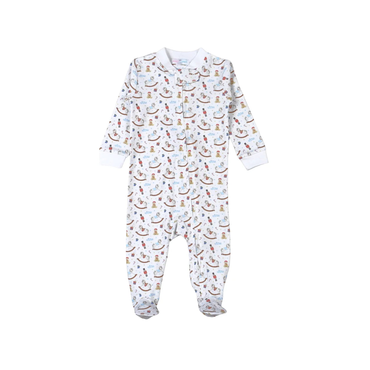Boy Tiny Nutcracker Pima Zipper Footie