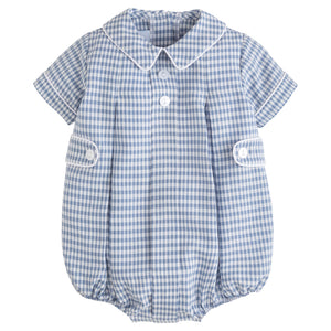 Gray Blue Gingham Davant Bubble
