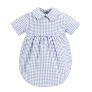 Lucas Blue Gingham Boy Bubble (Toddler)