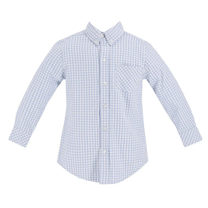 Walker Blue Gingham Boy Button Down (Big Kid)