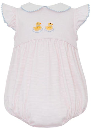 Duckling Girl's Pink Stripe Sleeveless Bubble